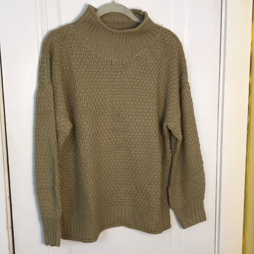 Neutral mock turtlneck sweater